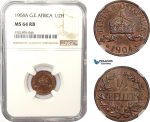 AD954, German East Africa (DOA) 1/2 Heller 1904-A, Berlin, NGC MS64RB