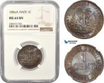 AD958, Haiti, 1 Centime 1886-A, Paris, NGC MS64BN