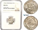 AD997, Venezuela, 5 Centimos 1936, NGC MS65+