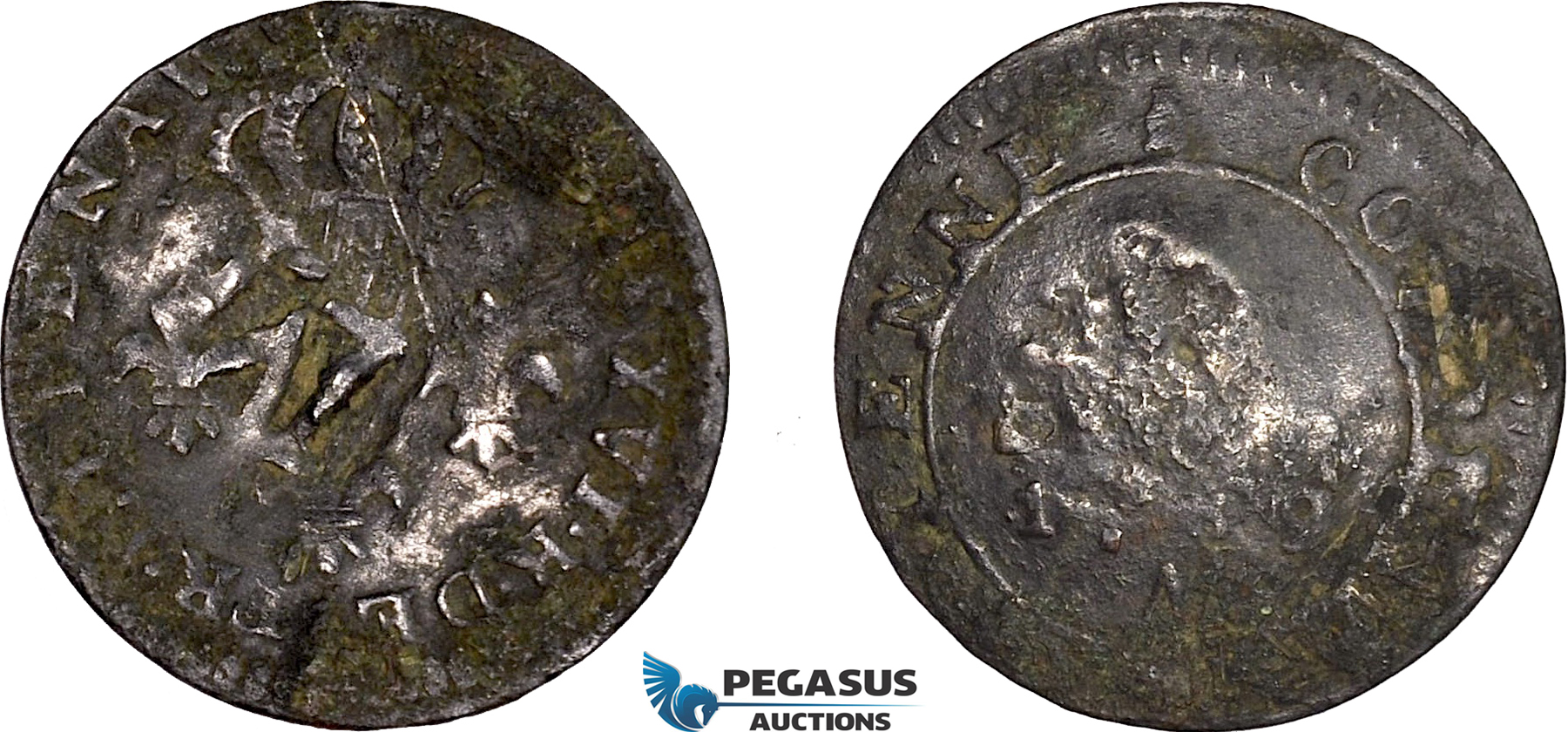 AE048, Montserrat, British Colony, 1 1/2 Pence 1789, Some corrosion, F-VF, Rare!