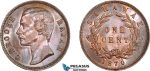 AE057, Sarawak, C. Brooke Rajah, 1 Cent 1870, Cleaned AU-UNC