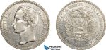 AE063, Venezuela, 5 Bolivares 1911, Paris, Silver, Cleaned XF
