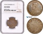 AE072, Canada, George V, 1 Cent 1914, NGC AU58BN
