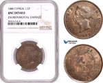 AE089, Cyprus, Victoria, 1/2 Piastre 1886, London, NGC UNC Det.
