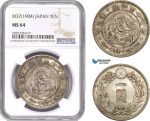 AE126, Japan, Meiji, Yen Yr. 37 (1904) Silver, NGC MS64