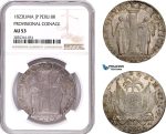 AE145, Peru, Provisional Coinage, 8 Reales 1823 LIMA JP, Silver, NGC AU53