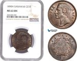 AE167, Sarawak, C. Brooke Rajah, 1 Cent 1890-H, Heaton, NGC MS63BN