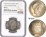 AE202, Algeria, Essai 100 Francs 1950, Paris, Copper-Nickel, Lec-54, NGC MS65, Pop 3/2
