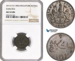AE266, Netherlands East Indies, Sumatra, 1 Keping AH1219 /1804, NGC AU53BN