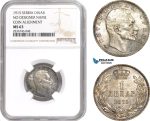 AE284, Serbia, Petar I, 1 Dinar 1915, Paris, Silver "No Signature, coin Align." NGC MS63