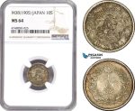 AE326, Japan, Meiji, 10 Sen Yr. 38 (1905) Silver, NGC MS64