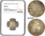 AE327, Japan, Meiji, 20 Sen Yr. 38 (1905) Silver, NGC MS64