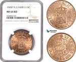 AE330, Netherlands East Indies, 2 1/2 Cents 1945-P, NGC MS64RD