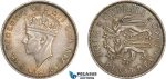 AE351, Cyprus, George VI, 9 Piastres 1940, London, Silver, Toned AU