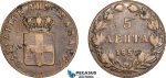 AE360, Greece, Othon, 5 Lepta 1857, Athens, VF