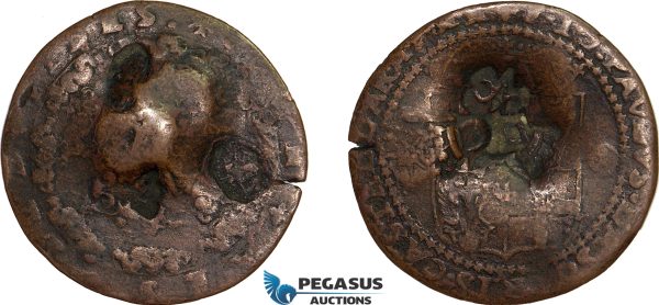 AE369, Malta, Emmanuel de Rohan, 4 Tari ND, Countermarked