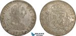 AE374, Peru, Charles III, 8 Reales 1772 LIMA JM, Silver "Portrait Type" F