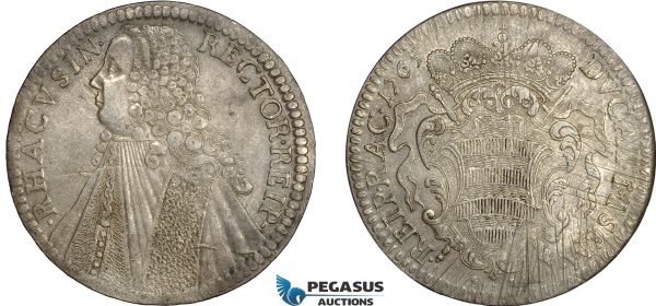 AE378, Ragusa, Tallero Rettorale 1765 GB, Silver (28.41g) Toned XF, Adjustments