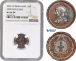 AE405, Canada, Anticosti Island, 1/8 Penny 1870-Dated, NGC MS66BN, Pop 1/0