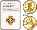 AE461, Ethiopia, Haile Selassie, "Emperor's Birth and Reign" 10 Dollars 1966, Gold, NGC PF66UC