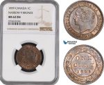 AE475, Canada, Victoria, 1 Cent 1859, Narrow 9, NGC MS62BN