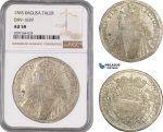 AE554, Ragusa, Tallero Rettorale 1765 GB, Silver, NGC AU58
