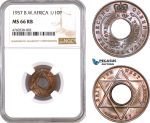 AE613, British West Africa, Elisabeth II, 1/10 Penny 1957, London, NGC MS66RB, Pop 1/0