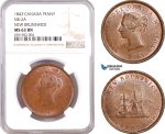 AE617, Canada, New Brunswick, Victoria, Penny Token 1843, NB-2A, NGC MS63BN