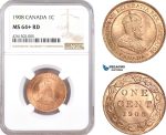 AE619, Canada, Edward VII, 1 Cent 1908, NGC MS64+ RD