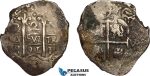 AE706, Bolivia, Charles II, 2 Reales 1691 VR, Potosi, Silver (6.43g) CT-622, Corroded, VF-XF