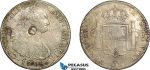 AE730, Great Britain, George III "Emergency Dollar" 1797-99, Oval C/S on 8 Reales 1794 PTS, Saltwater Damage, F-VF