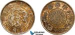AE735, Japan, Meiji, 20 Sen Yr. 3 (1870) Silver, Toned AU