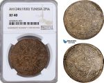 AE920, Ottoman Empire, Tunisia, Mahmud II, 2 Piastres AH1246 (1830) NGC XF40, Pop 1/0