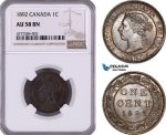 AE944, Canada, Victoria, 1 Cent 1892, London, NGC AU58BN