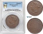 AE949, Cyprus, Victoria, 1 Piastre 1886, London, PCGS AU55
