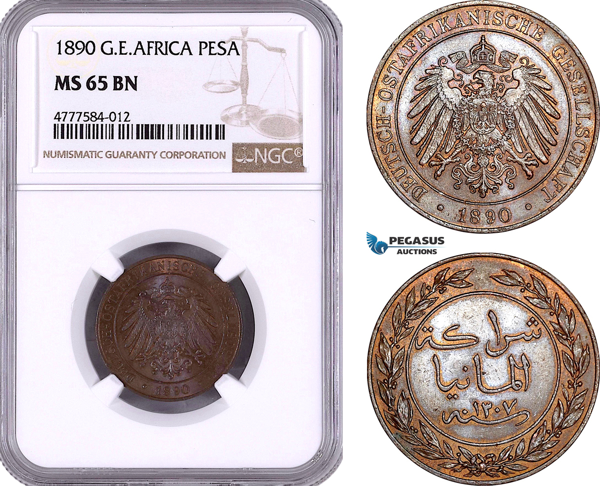 AE956, German East Africa, Pesa 1890, NGC MS65BN