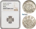AE963, Japan, Meiji, 5 Sen M4 (1871) Silver, Dragon Type, NGC MS63