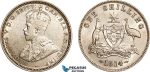 AE996, Australia, George V, Shilling 1914, Silver, Cleaned VF-XF