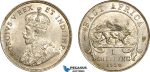 AF005, British East Africa, George V, 1 Shilling 1924, London, Silver, Lustrous UNC