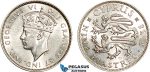 AF062, Cyprus, George VI, 9 Piastres 1938, London, Silver, Cleaned AU-UNC