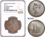 AF081, Canada, New Brunswick, Victoria, 1 Penny 1843, NB-2A, NGC AU58BN