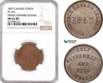 AF084, Canada, Prince Edward Island, 1857 Token, PE-7C1, NGC MS62BN, Top Pop!