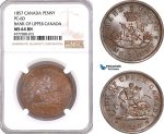 AF086, Canada, Upper Canada, Penny 1857, PC-6D, NGC MS64BN