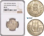 AF088, Estonia, 1 Kroon 1933, Silver, NGC MS65