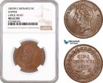 AF117, Monaco, Honore V, 5 Centimes 1837-M, Copper, Large Head, NGC MS62BN, Pop 1/0