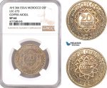 AF118, Morocco, Mohammed V, ESSAI 20 Francs AH1366, Copper-Nickel, Lec-273, NGC SP64
