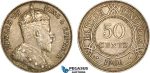AF221, British Honduras, Edward VII, 50 Cents 1906, Toned AU