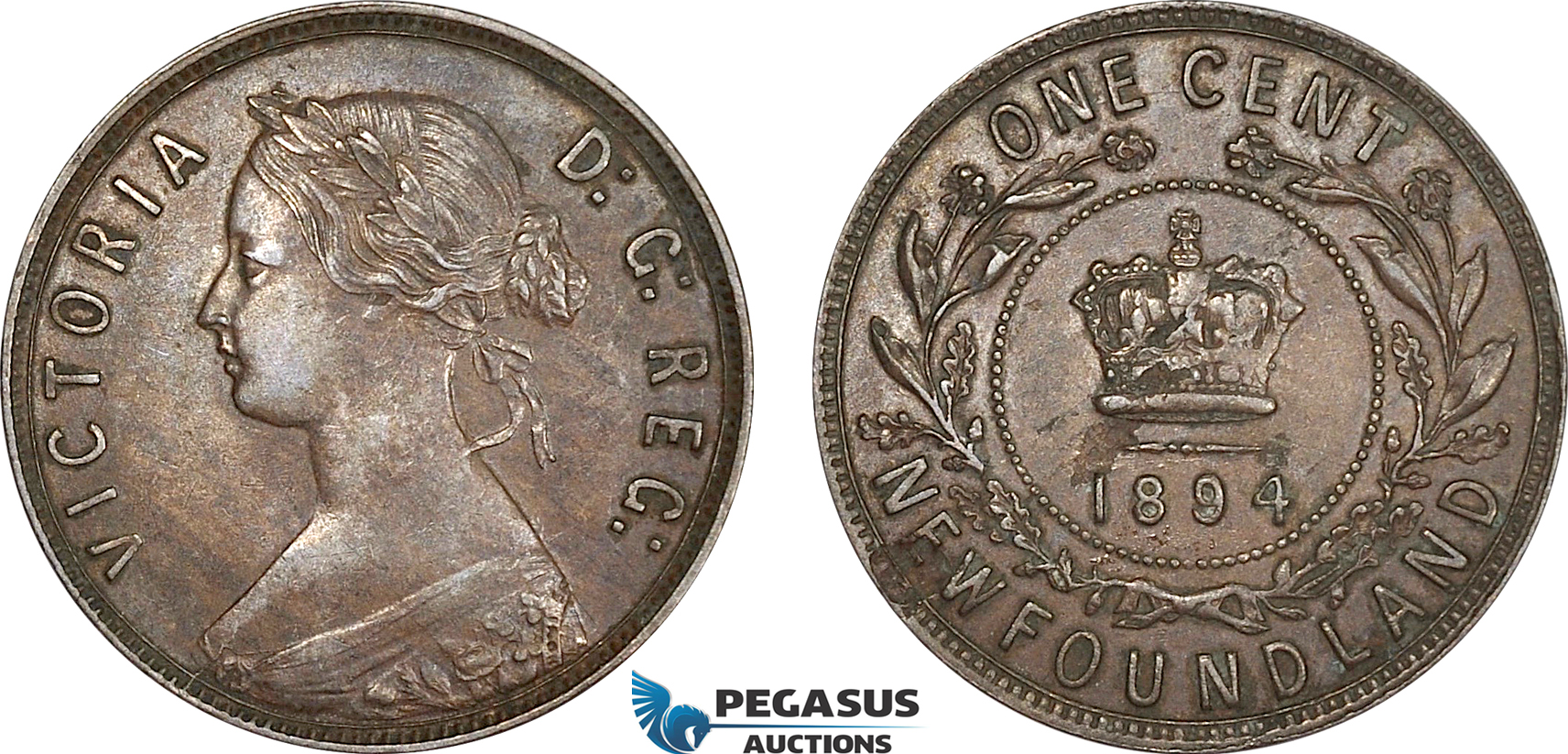 AF222, Canada, Newfoundland, Victoria, 1 Cent 1894, XF