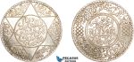 AF232, Morocco, Yusuf, 1/2 Rial AH1336-PA, Paris, Silver, Cleaned UNC