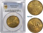 AF280-R, Greenland, 5 Kroner 1944, Copenhagen, PCGS MS64